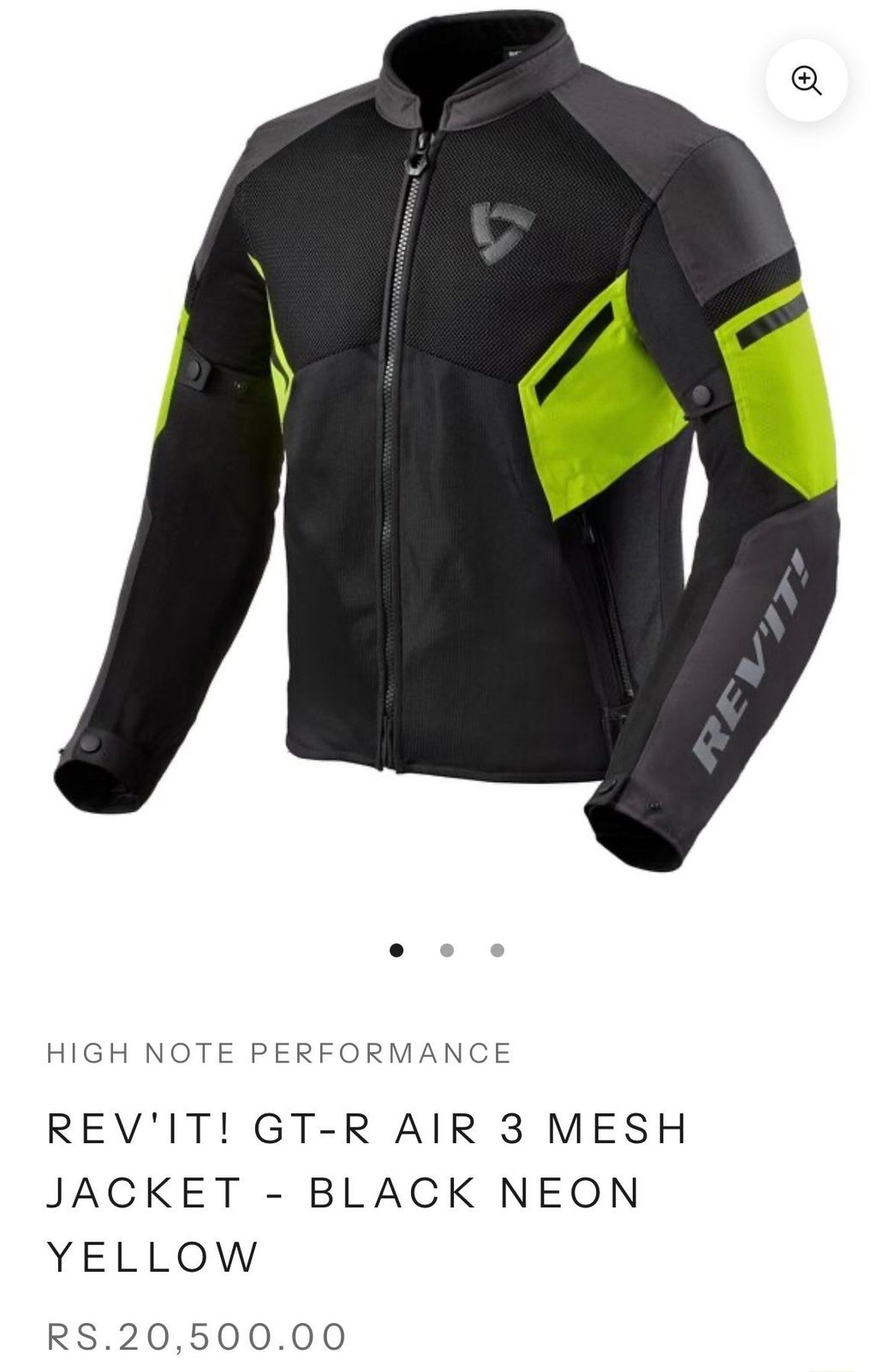 REV'IT! GT-R AIR 3 MESH JACKET - BLACK NEON YELLOW XL SIZE - image 1