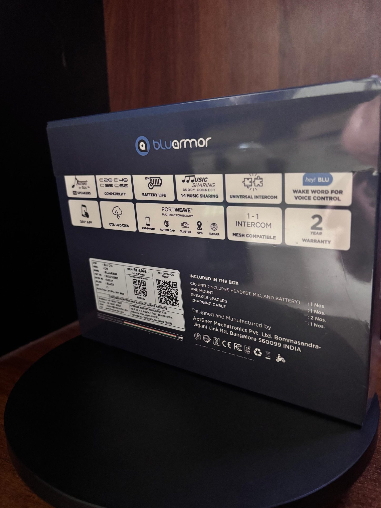 BluArmor C10 Helmet Bluetooth (1-to-1 Intercom) 2