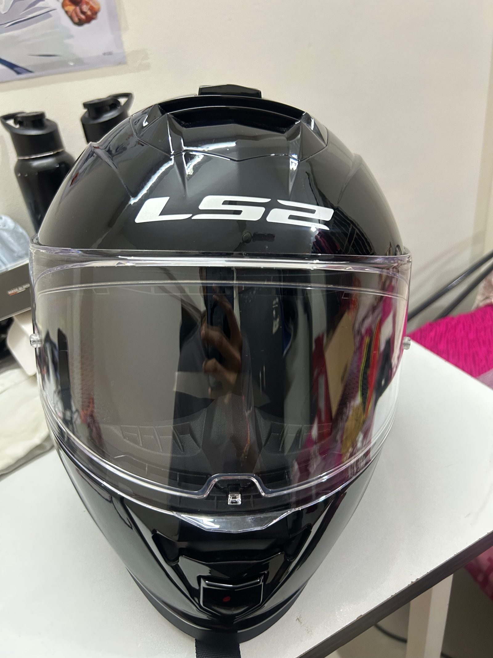 LS2 FF800 STORM II SOLID GLOSS BLACK 2