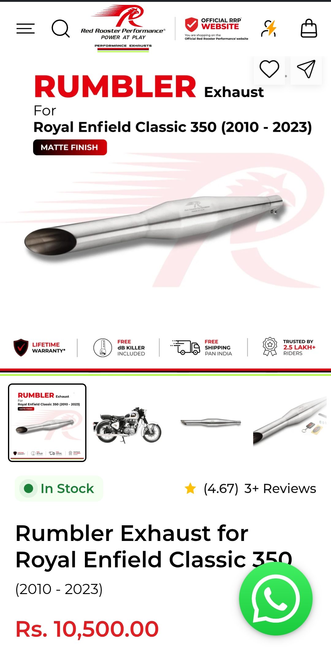 Performance Exhaust for Royal Enfield 350 / 500 2
