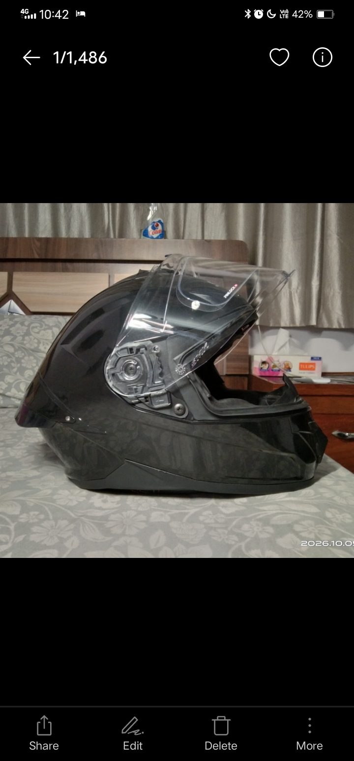 SMK Typhoon S01 GL200 Gloss Black Helmet, Large, Dual Visor, PINLOCK 30 2